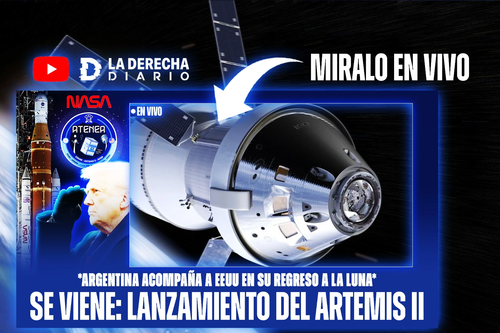 Artemis II: Mira la transmisión de la histórica misión en vivo en La Derecha Diario