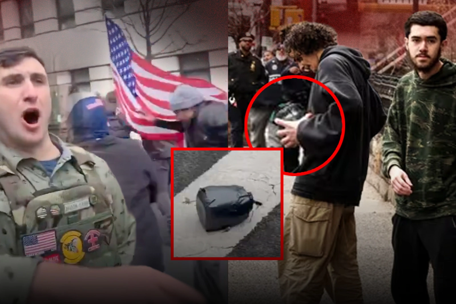 An anti-Islam protest in New York ended with six people arrested after the launch of an improvised explosive