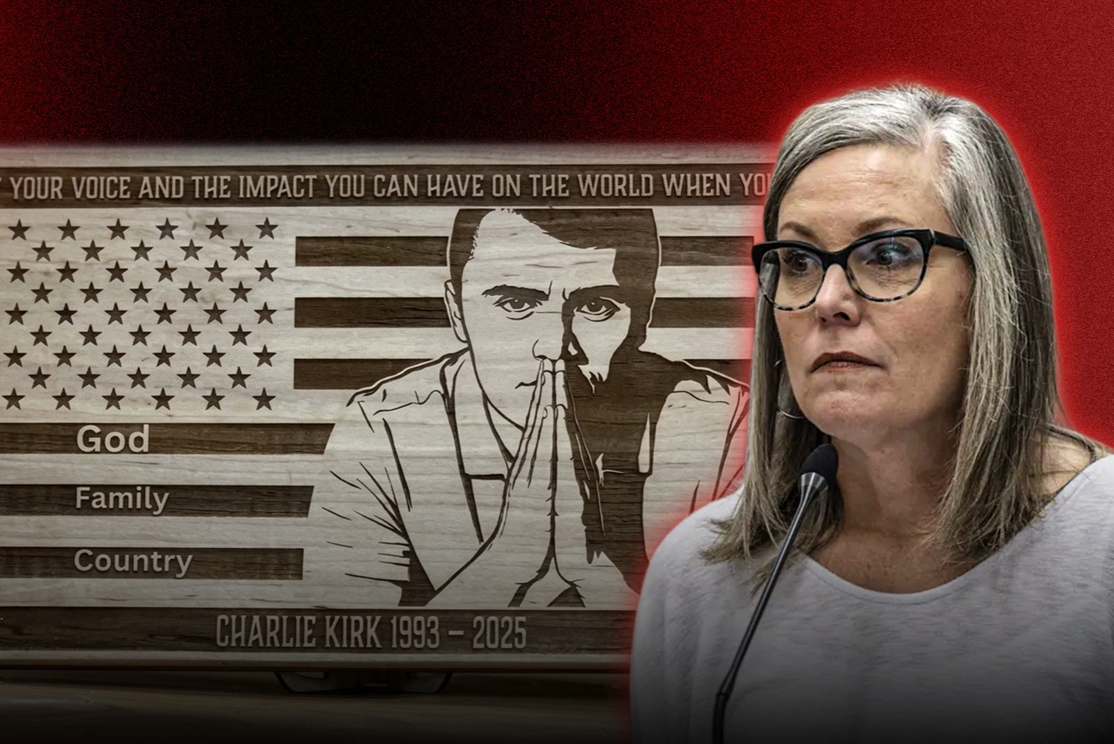 The Democratic governor of Arizona vetoed a commemorative plaque to honor Charlie Kirk