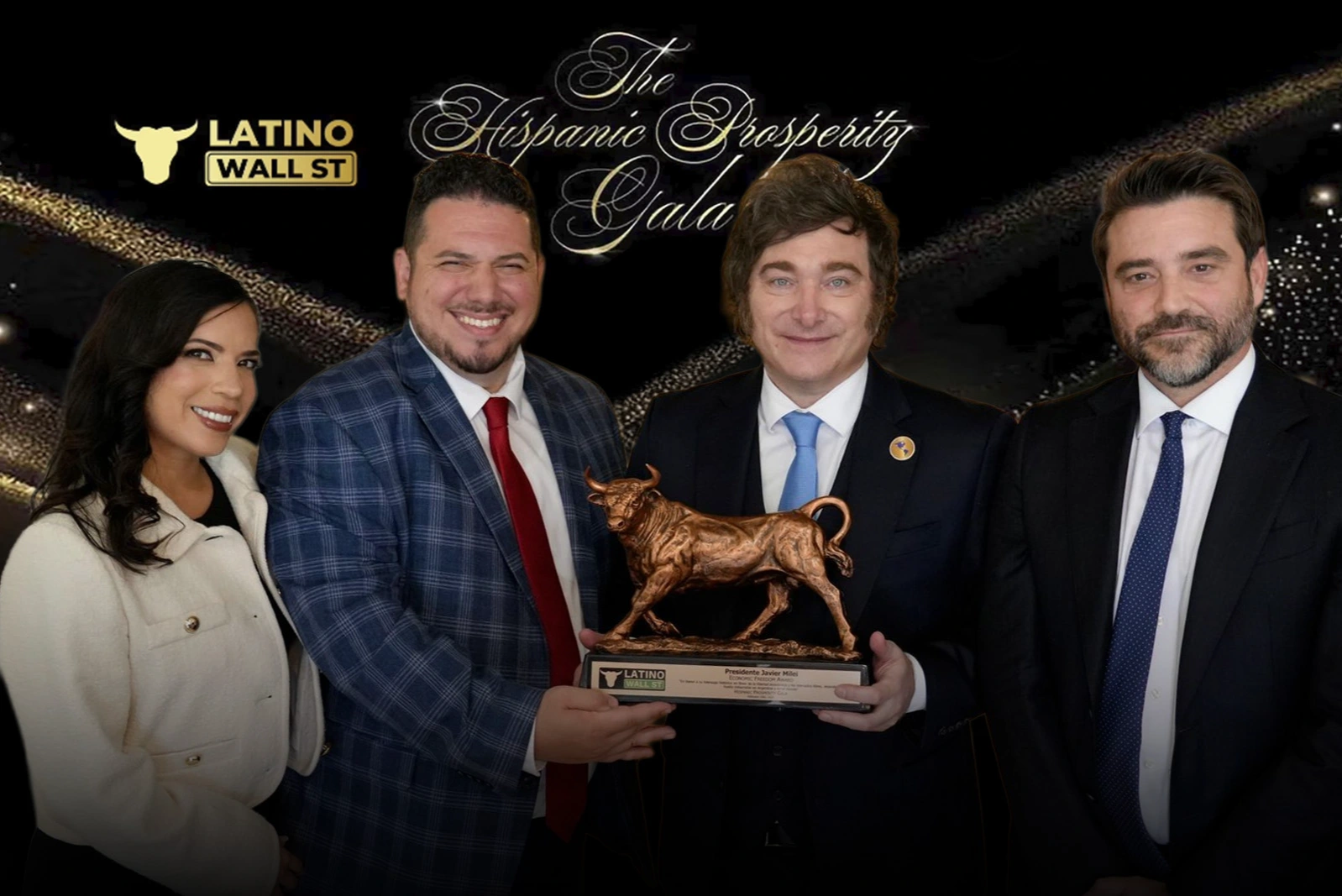 Milei received the “Economic Freedom Award” at the Hispanic Prosperity Gala