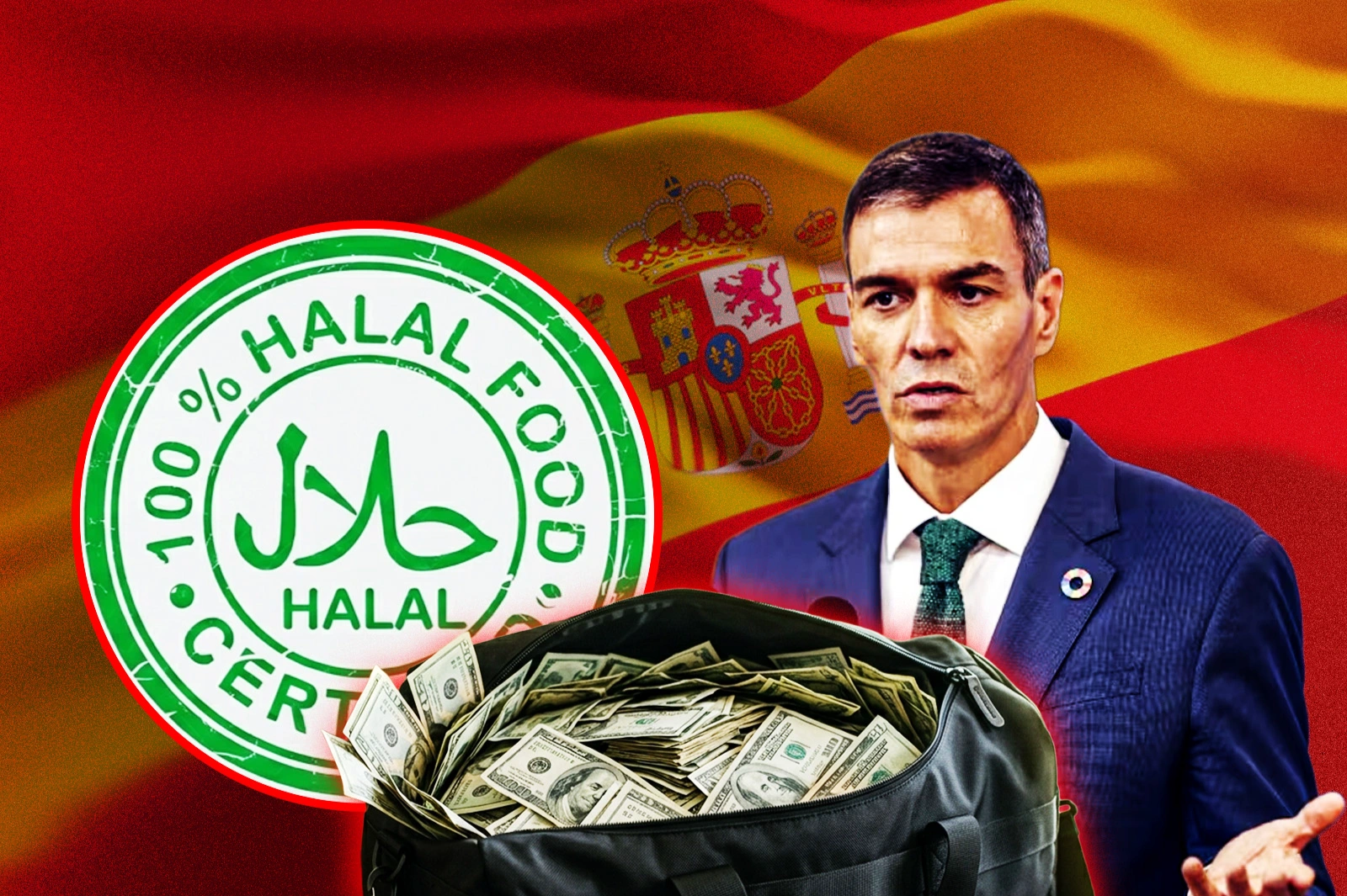 Pedro Sánchez destina millones de euros en alimentos halal y servicios aptos musulmanes para inmigrantes ilegales