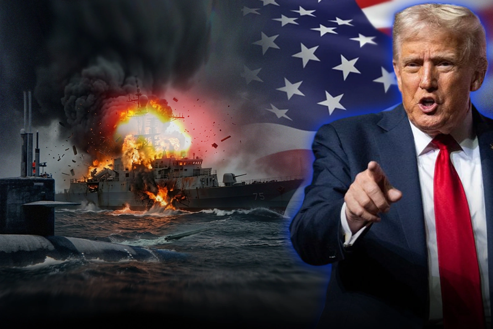 An American submarine destroyed an Iranian vessel off the coast of Sri Lanka