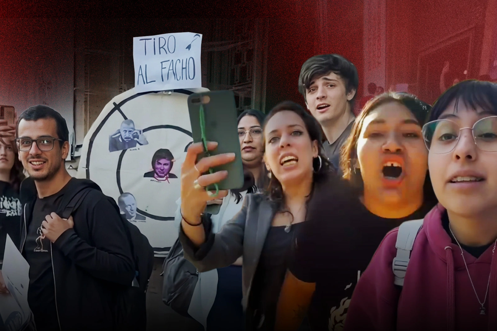 Polémica en Medicina: usaron la cara de Milei como blanco y agredieron a un docente