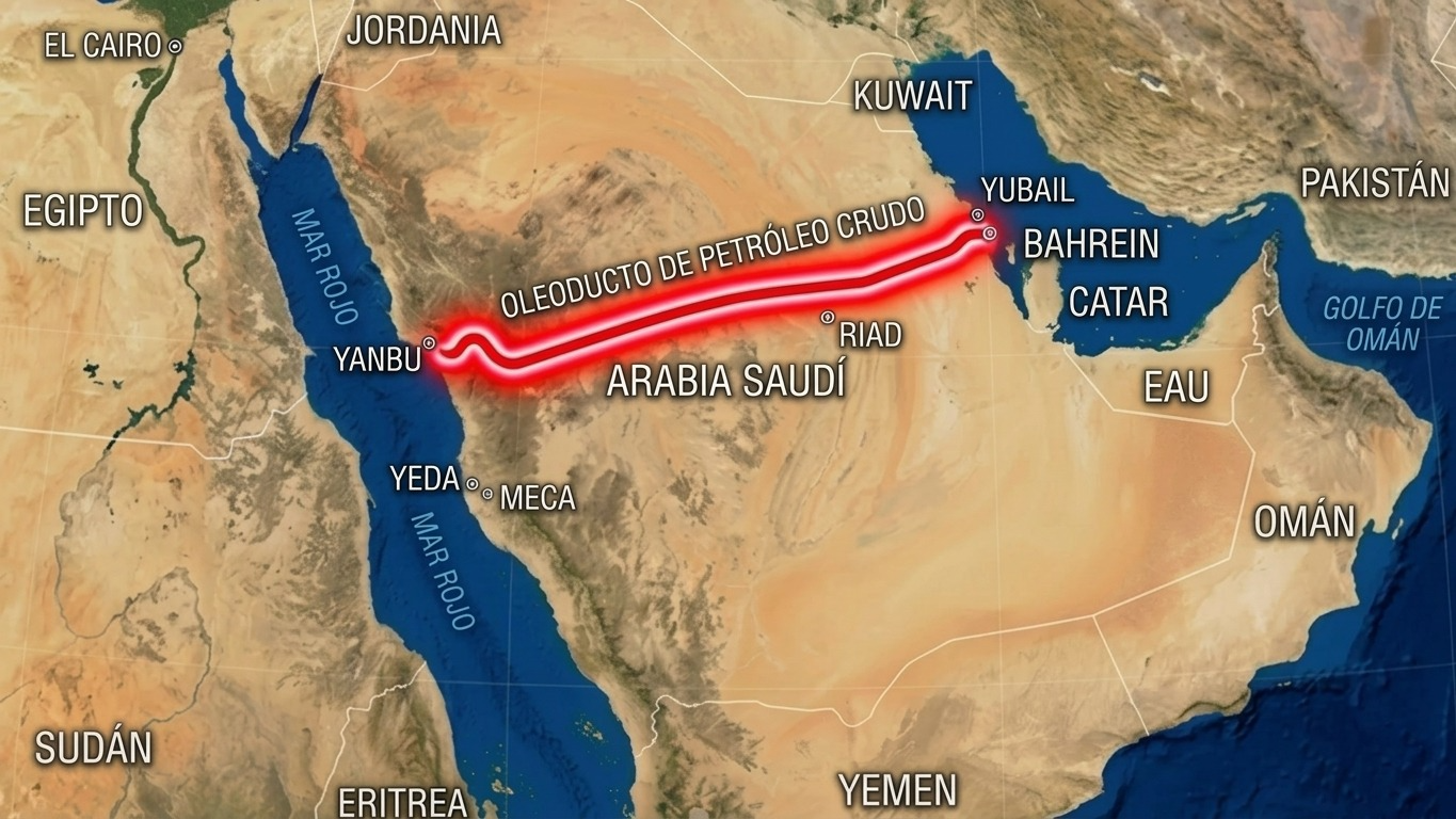 The “East-West Pipeline” pipeline has the capacity to transport the equivalent of 7 million barrels of oil per day without depending on the Strait of Hormuz
