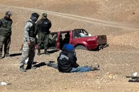 Four Chileans were arrested in San Juan while illegally mining gold in the Cordillera