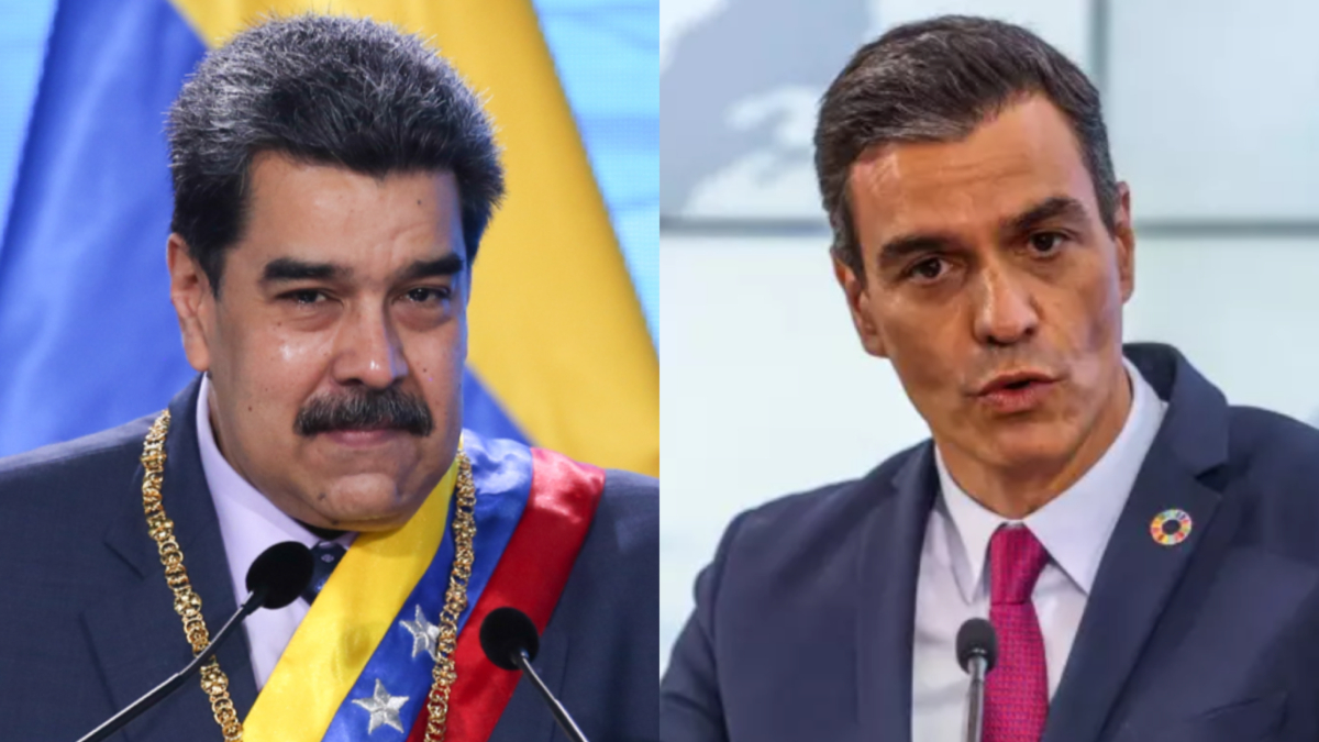 Pedro Sánchez y Nicolás Maduro.