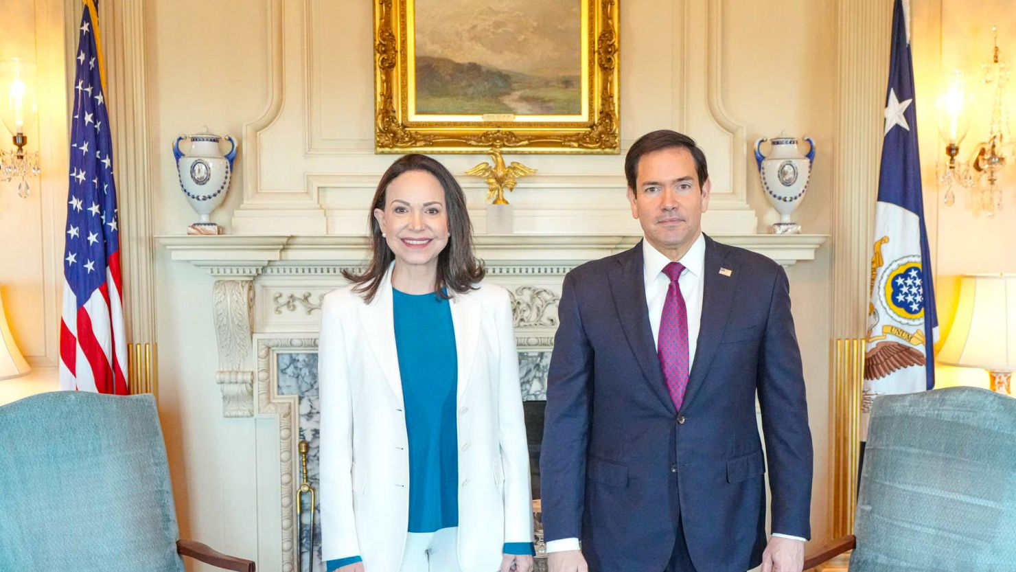 Maria Corina Machado holds meetings with Marco Rubio, Secretary of State of the United States.