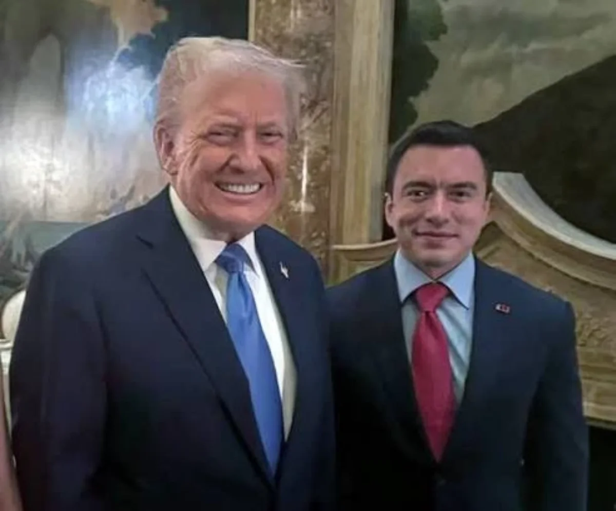 EL presidente Donald Trump junto a Daniel Noboa