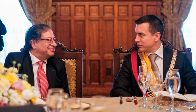 Gustavo Petro with Daniel Noboa