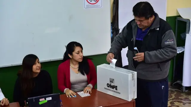 Un ciudadano peruano ejerciendo el voto