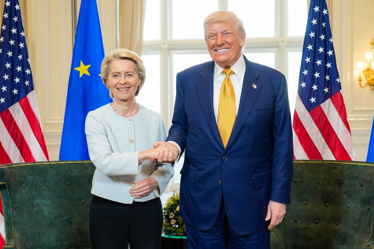 El presidente de Estados Unidos, Donald Trump, y la presidenta de la Comisión Europea, Ursula von der Leyen