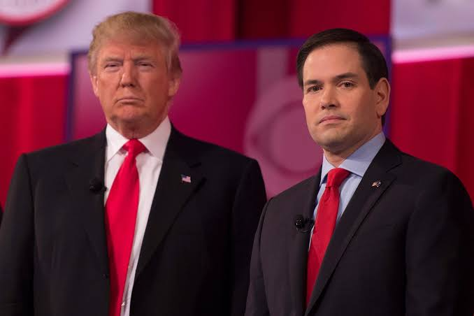 Donald Trump junto al Secretario de Estado Marco Rubio