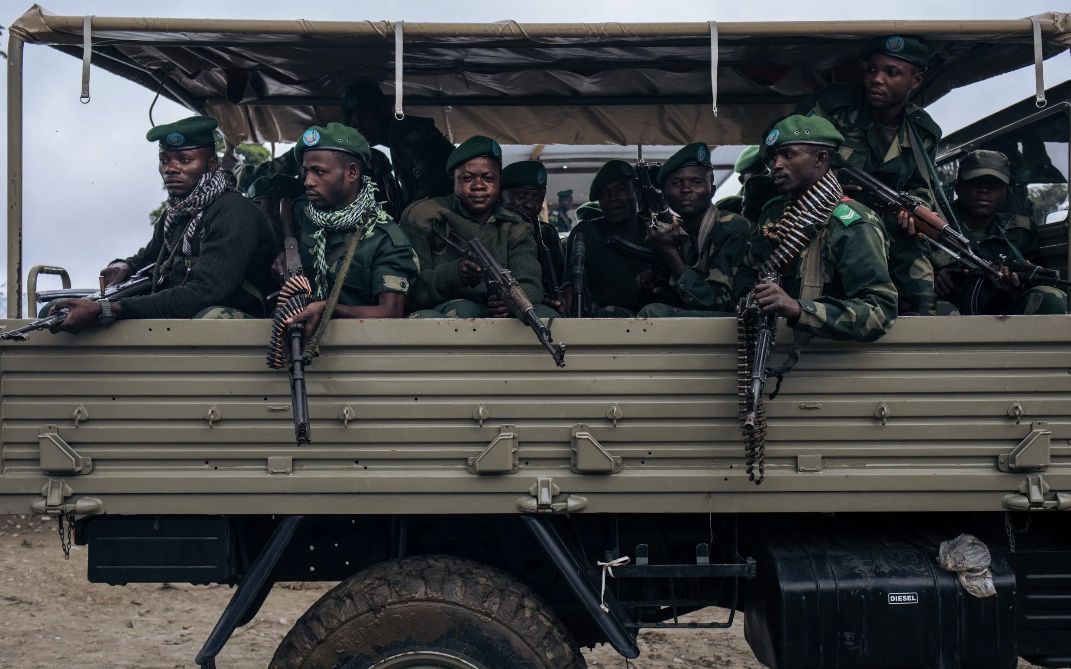 Congolese army soldiers being mobilized