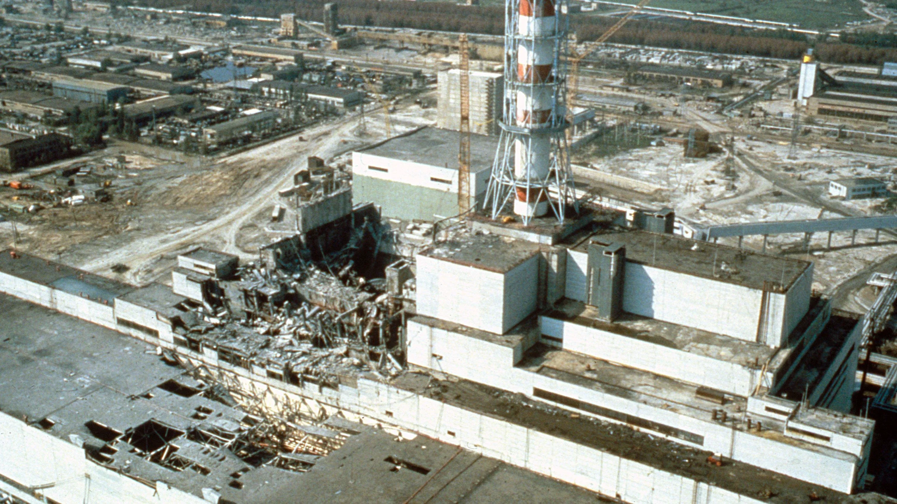 Reactor 4 of Chernobyl after the explosion