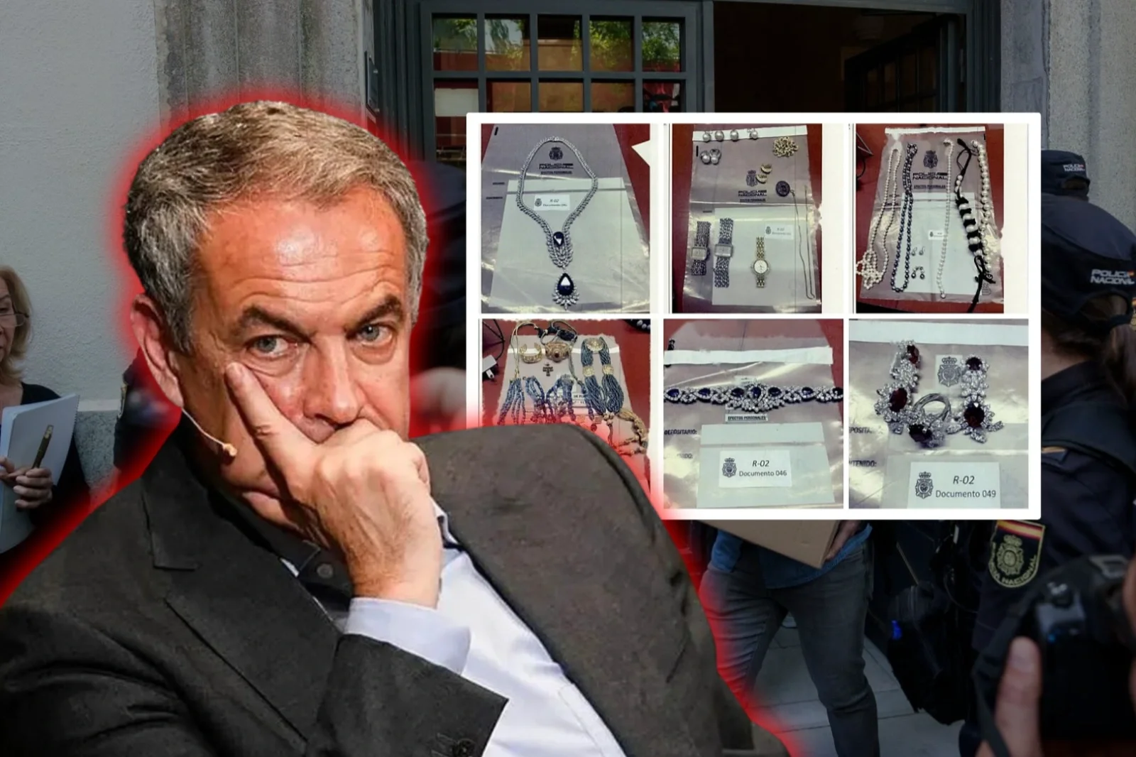 La policía española encontró joyas y documentos en el despacho de Zapatero