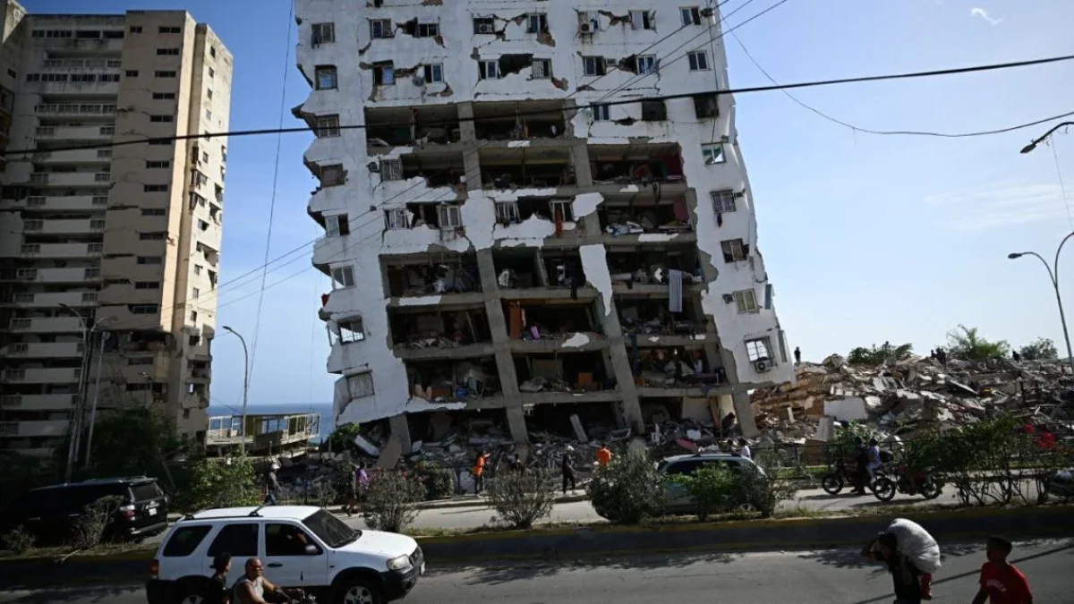 Edificio en Venezuela después del terremoto