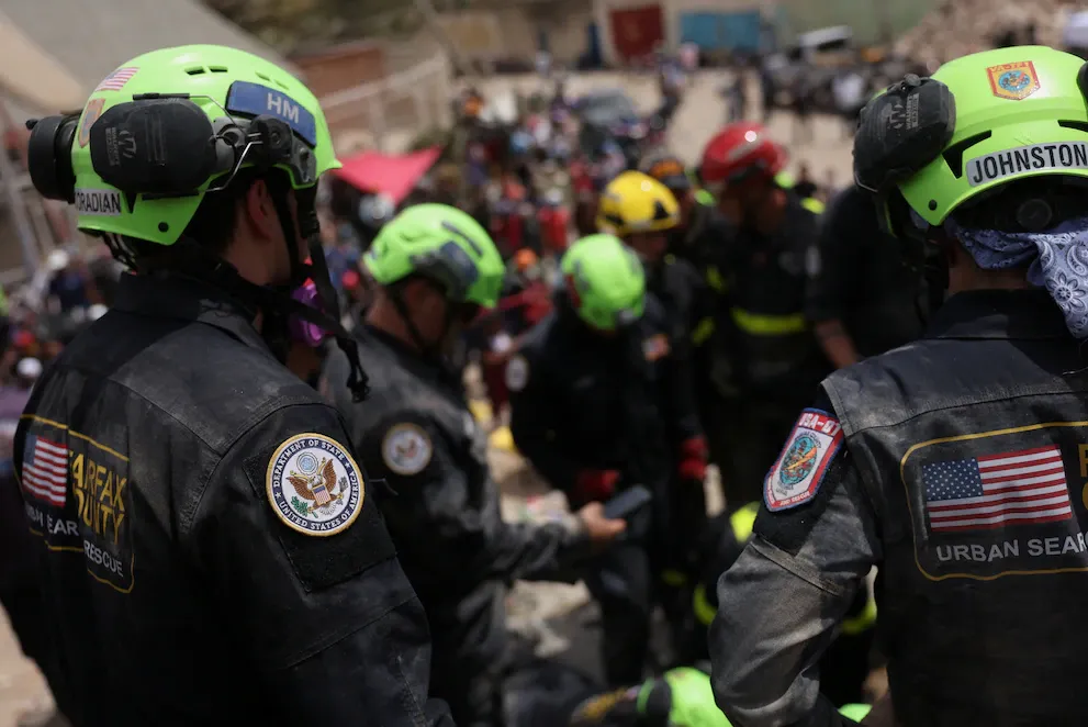 Rescatistas estadounidenses en Venezuela