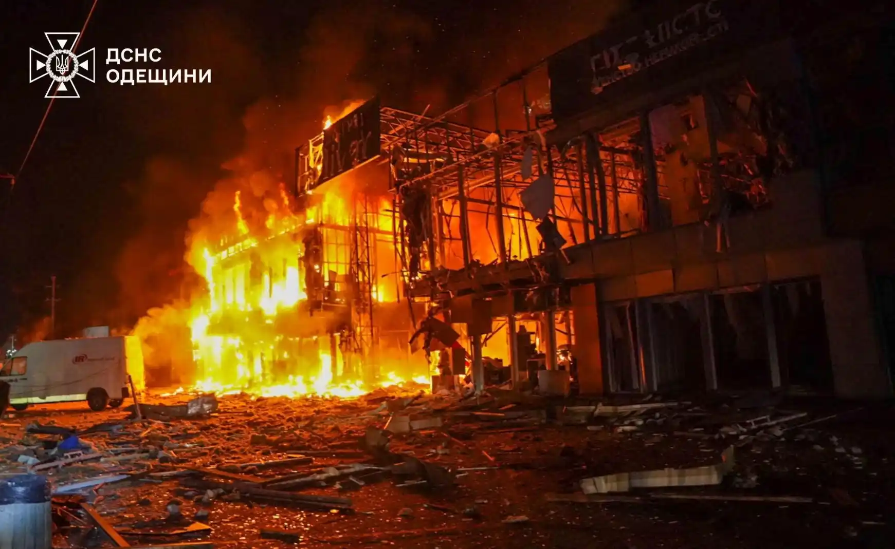 Un edificio en Odesa después del bombardeo ruso