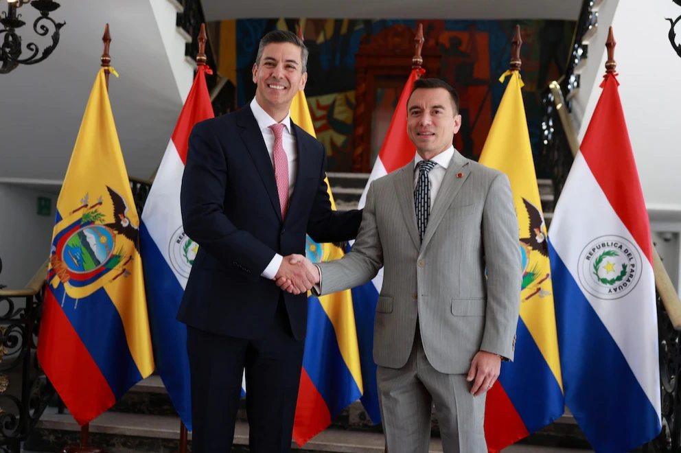 Noboa y Peña reforzaron la cooperación entre Ecuador y Paraguay en seguridad y justicia
