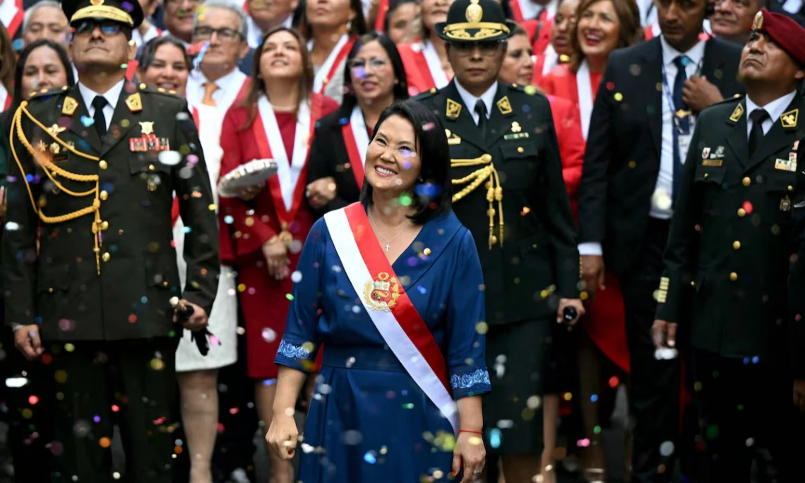 Keiko Fujimori en su asunción presidencial