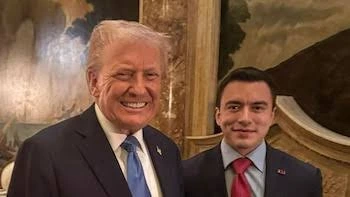 El presidente Donald Trump junto a Daniel Noboa