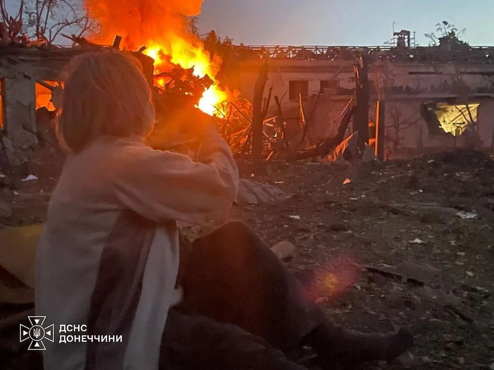 Una casa de Kiev después del bombardeo ruso
