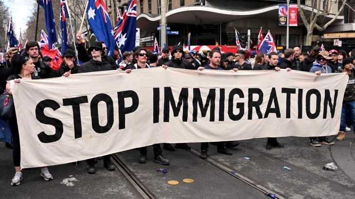 Una manifestación en Australia contra la inmigración