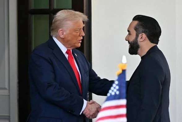 President Donald Trump alongside Nayib Bukele