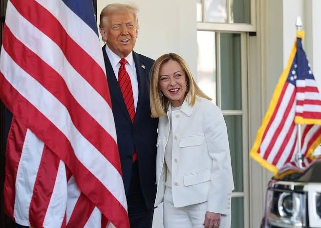 Donald Trump with Georgia Meloni