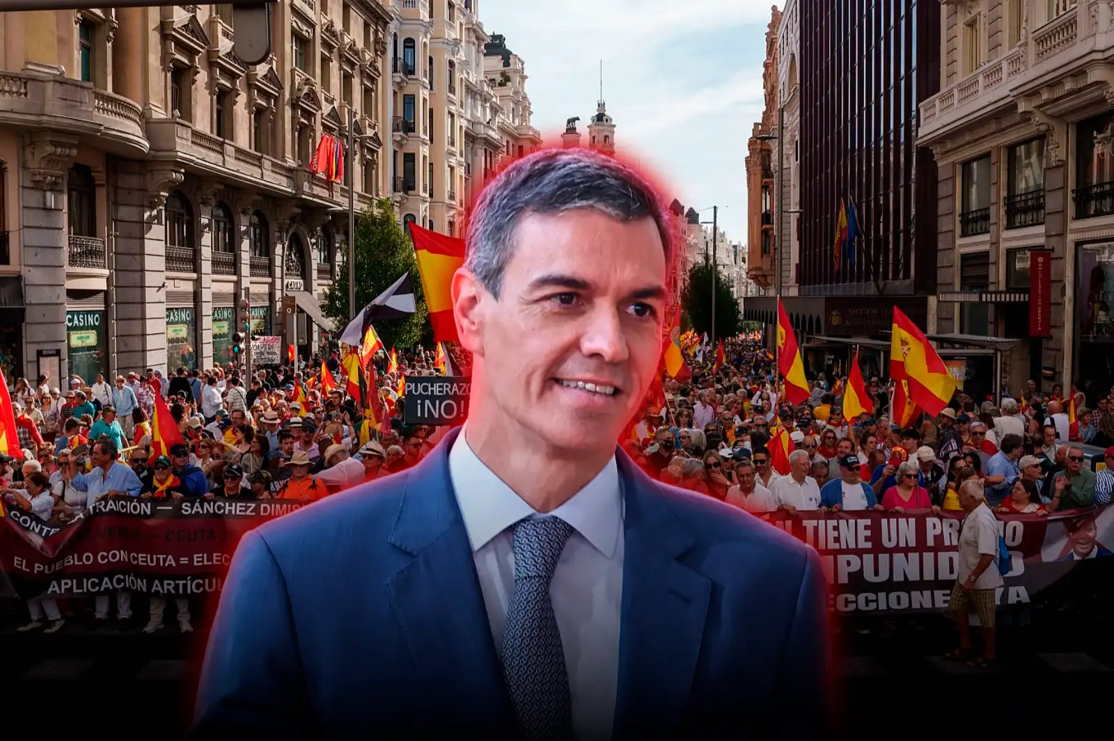 Miles de españoles marcharon en Madrid en apoyo a Ceuta y contra la gestión migratoria de Pedro Sánchez