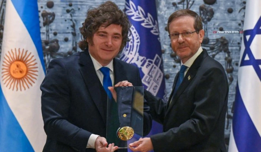Javier Milei junto al presidente israelí Isaac Herzog