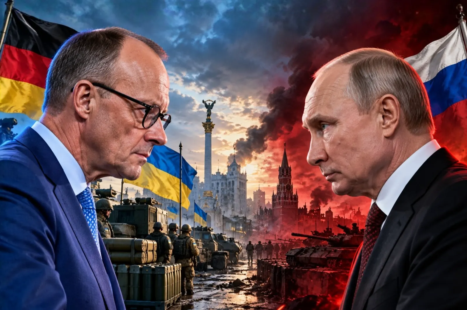 Merz desafió a Putin desde Kiev y anunció más de 1.300 millones de euros de ayuda para Ucrania
