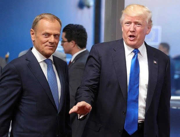 El primer ministro polaco Donald Tusk junto al presidente Donald Trump