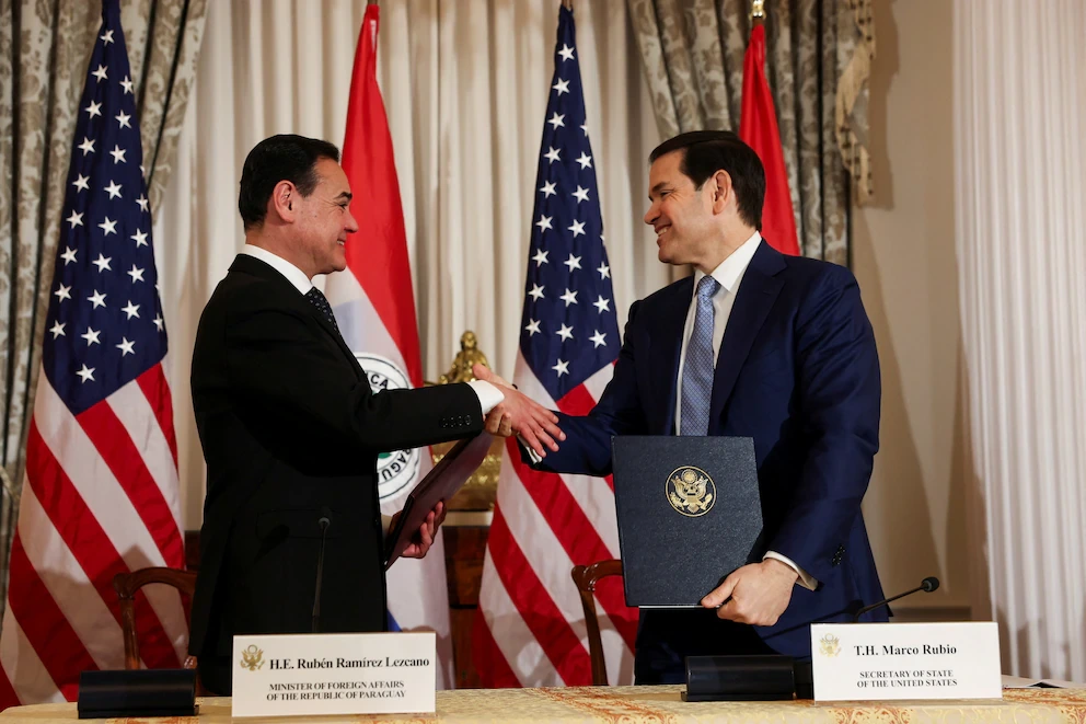 El secretario de Estado de EEUU, Marco Rubio, y el ministro de Relaciones Exteriores de Paraguay, Rubén Ramírez