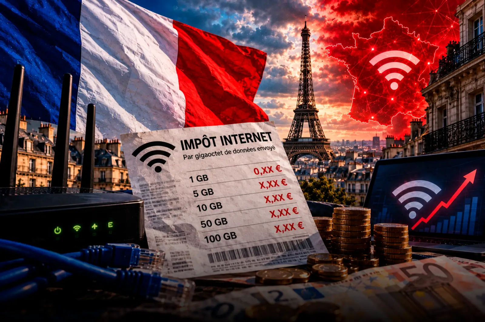 Controversia en Francia: Se aprobó un impuesto por cada gigabyte de datos enviado a los usuarios de Internet