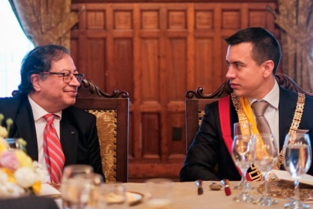 Daniel Noboa denunció la incursión de guerrilleros en la frontera y apuntó contra el gobierno de Petro