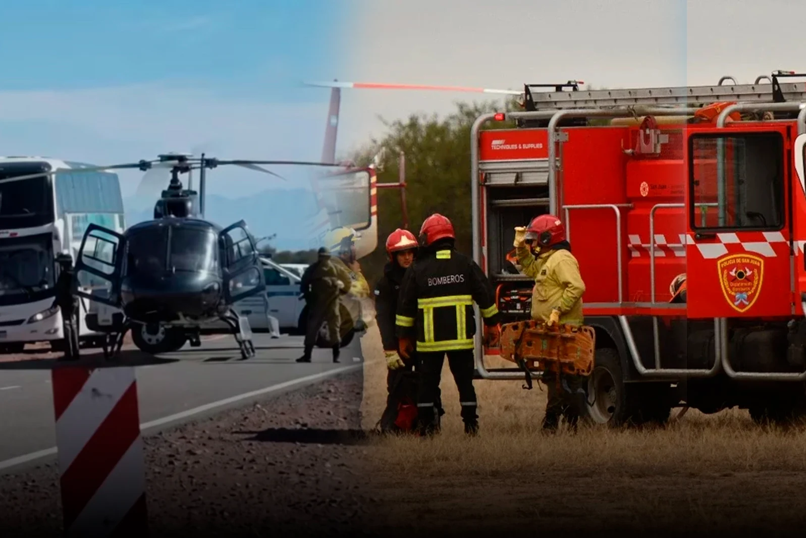 Tragedia en San Juan: murieron siete personas tras la caída de un helicóptero que iba a combatir incendios