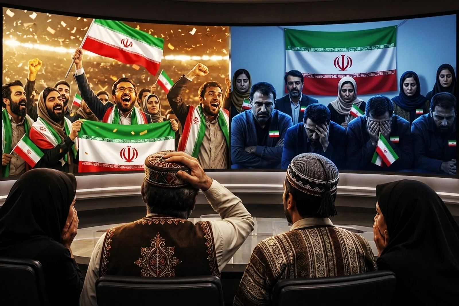 La TV del régimen iraní pasó de la euforia a la desilusión en cuestión de segundos tras su eliminación del Mundial