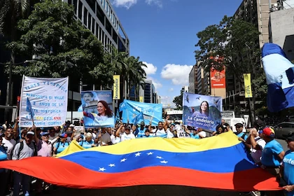 Manifestación en Venezuela por la falta de libertades políticas 