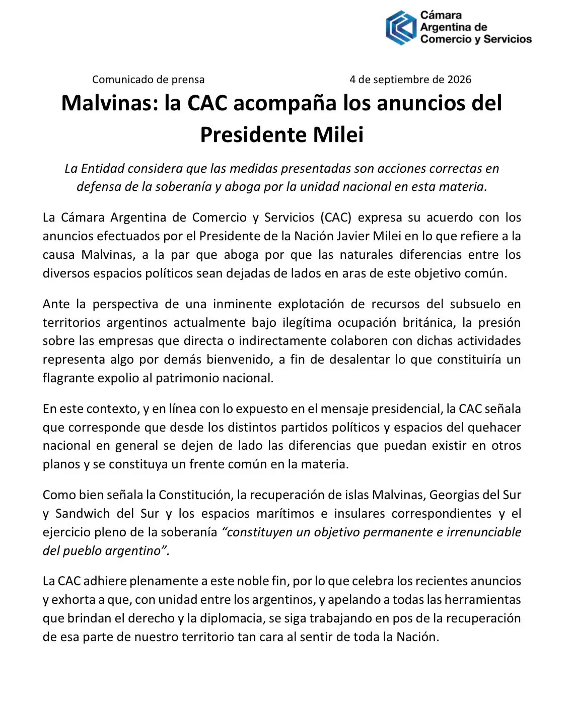 Fragmento de uno de los comunicados emitidos por las partes del G6.