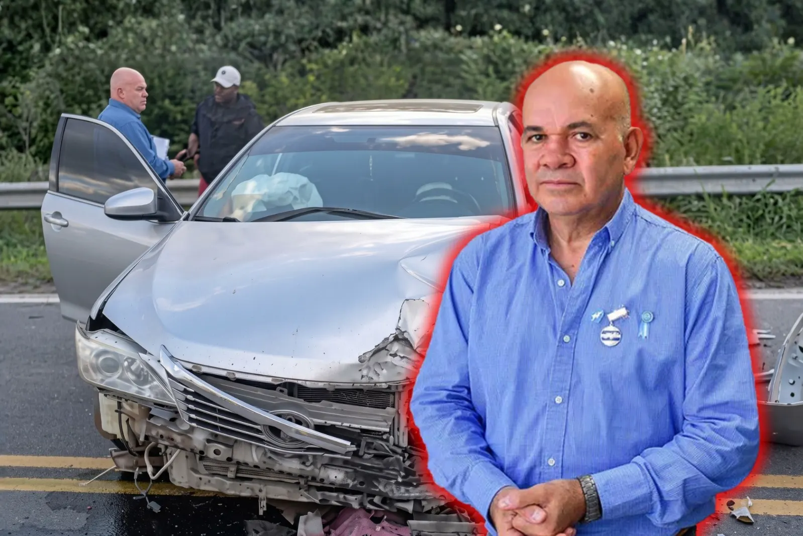 Deputy K Aldo Leiva collided with a truck while driving a municipal car from San Martín