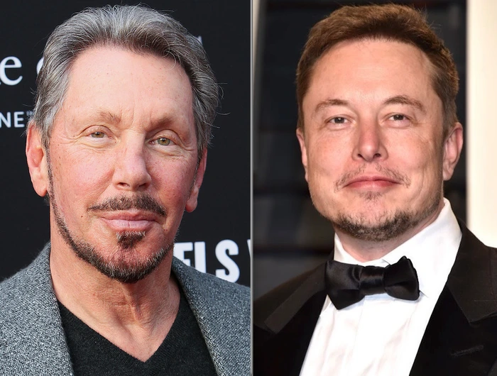 Larry Ellinson y Elon Musk.