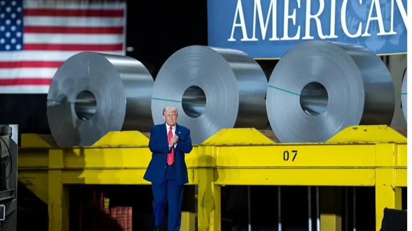 The United States surpassed Japan in steel production