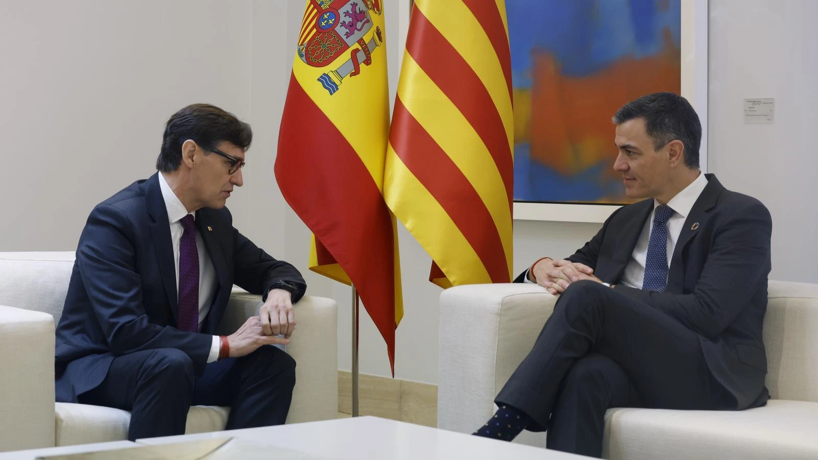 Salvador Illa and Pedro Sánchez