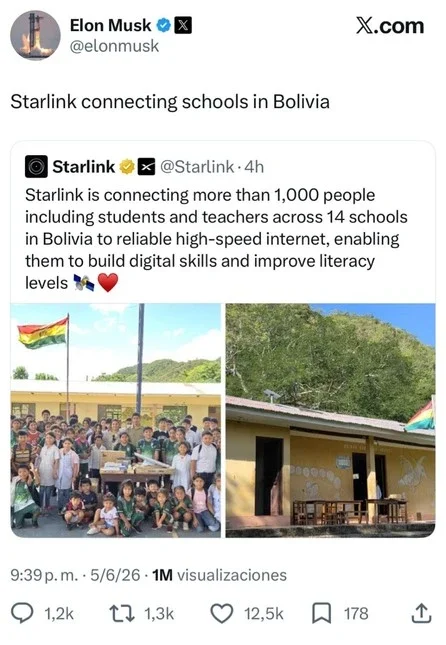 El post de Elon Musk en la red social X.