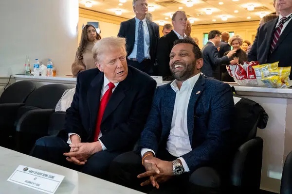 Patel alongside Trump
