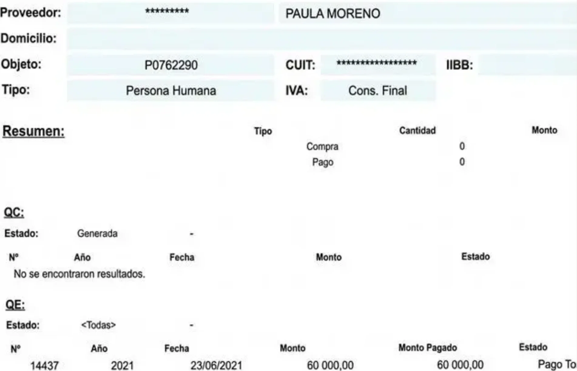 La Municipalidad de Córdoba mantiene en su nómina a Paula 