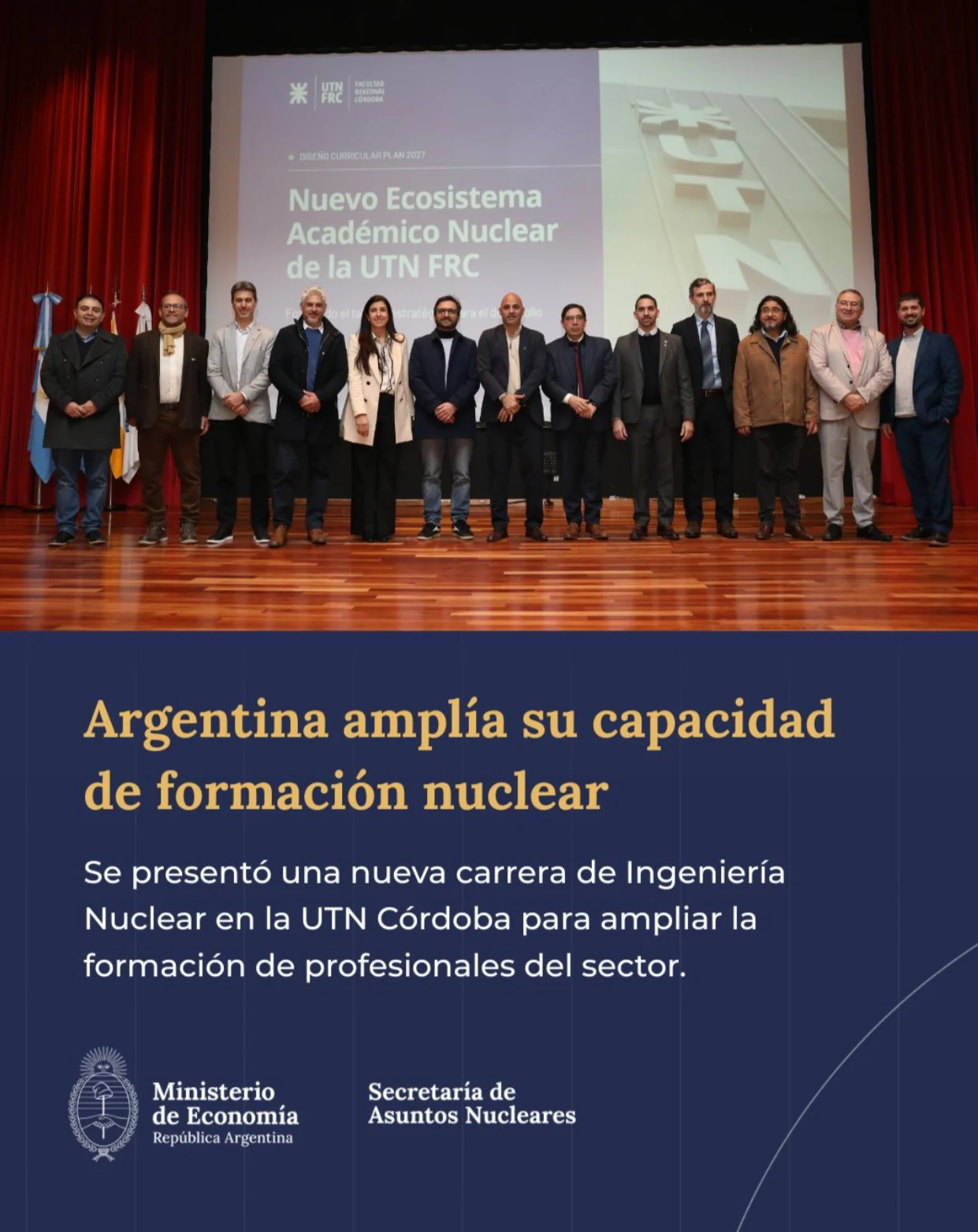 La Universidad Tecnológica Nacional (UTN) de Córdoba presentó este miércoles su nuevo Ecosistema de Formación Nuclear, que incluye por primera vez la carrera de Ingeniería Nuclear.