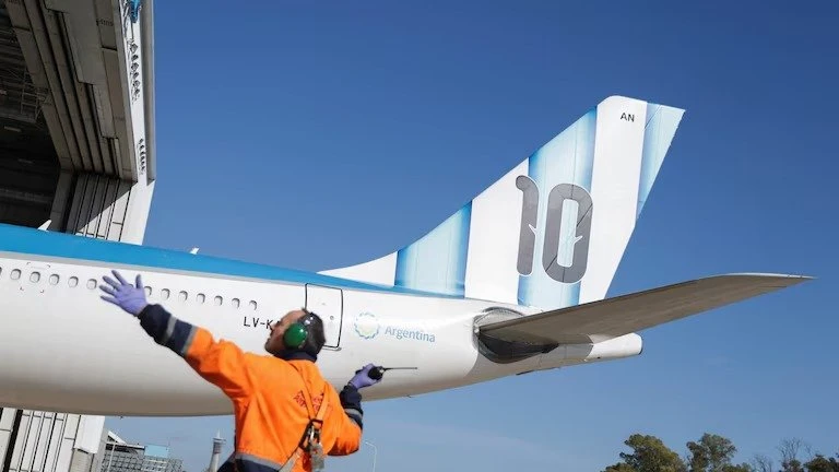 El avión de la Selección.