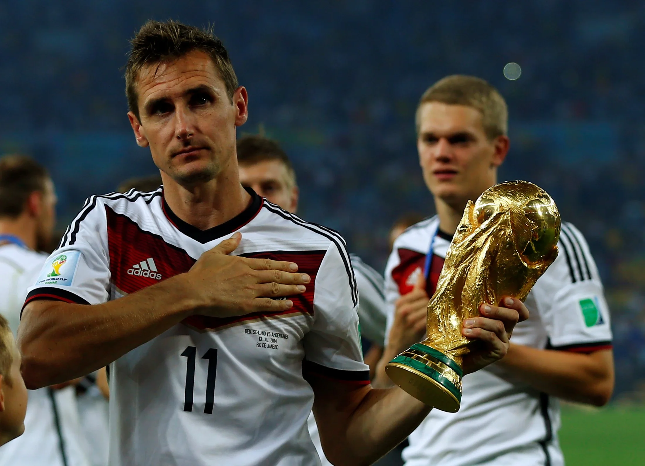 Miroslav Klose is one goal away from being dethroned from the podium